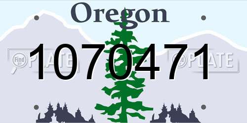 1070471 Oregon License Plate