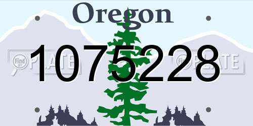 1075228 Oregon License Plate
