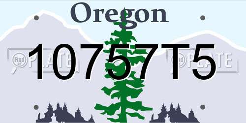 10757T5 Oregon License Plate
