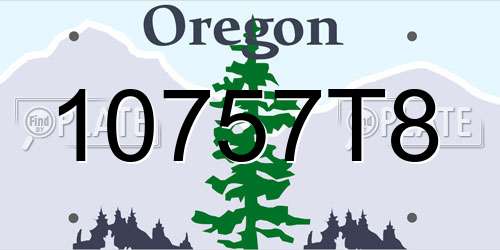 10757T8 Oregon License Plate