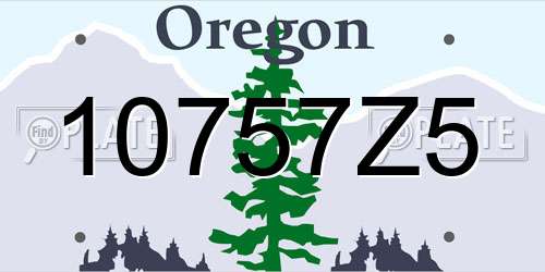 10757Z5 Oregon License Plate