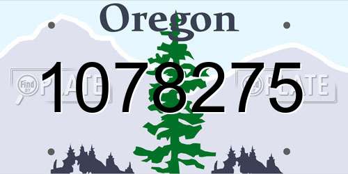 1078275 Oregon License Plate