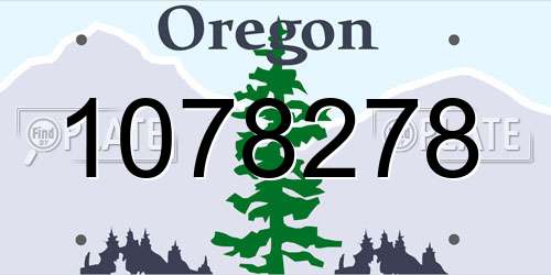 1078278 Oregon License Plate