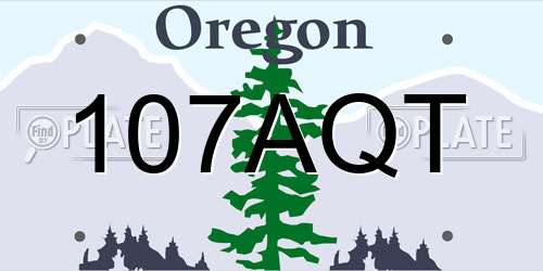 107AQT Oregon License Plate