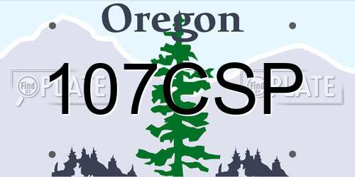 107CSP Oregon License Plate
