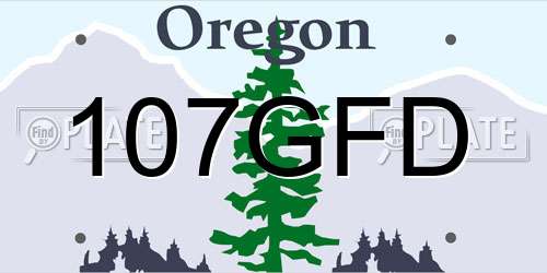 107GFD Oregon License Plate