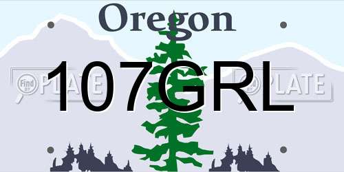 107GRL Oregon License Plate
