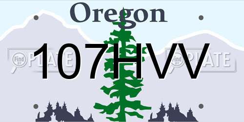 107HVV Oregon License Plate