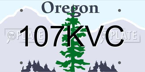 107KVC Oregon License Plate