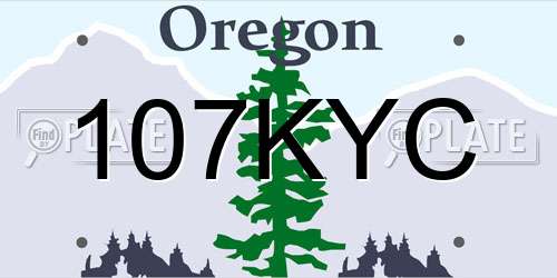 107KYC Oregon License Plate