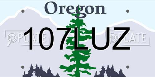 107LUZ Oregon License Plate