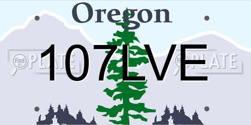 107LVE Oregon License Plate