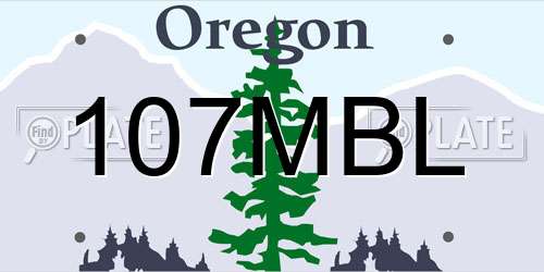 107MBL Oregon License Plate
