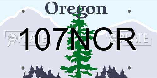 107NCR Oregon License Plate