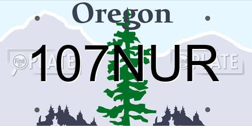 107NUR Oregon License Plate