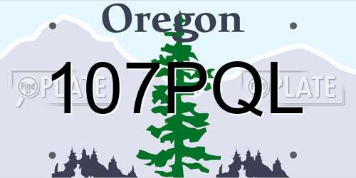 107PQL Oregon License Plate