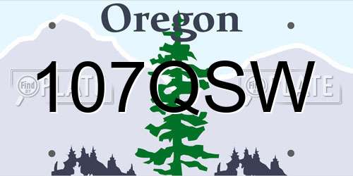 107QSW Oregon License Plate