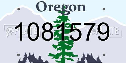 1081579 Oregon License Plate