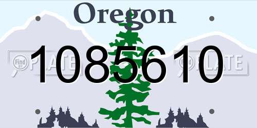 1085610 Oregon License Plate