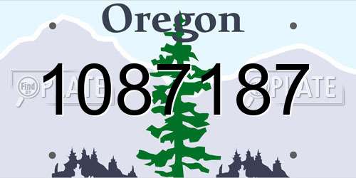 1087187 Oregon License Plate