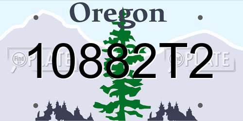 10882T2 Oregon License Plate