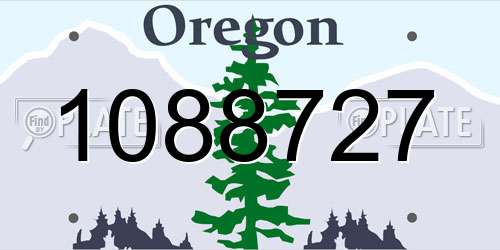 1088727 Oregon License Plate