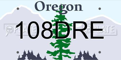108DRE Oregon License Plate