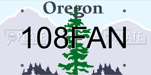 108FAN Oregon License Plate