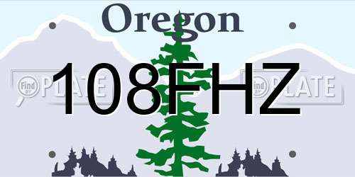 108FHZ Oregon License Plate