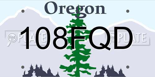 108FQD Oregon License Plate