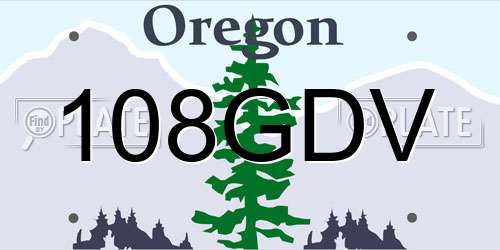 108GDV Oregon License Plate