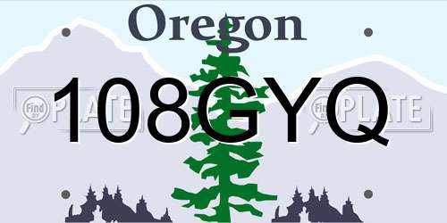 108GYQ Oregon License Plate