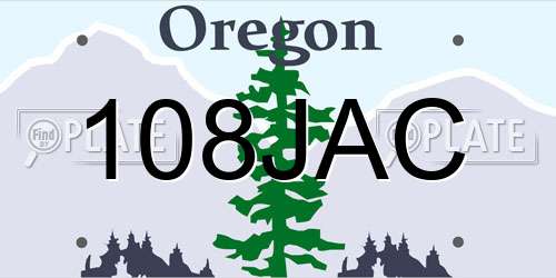 108JAC Oregon License Plate
