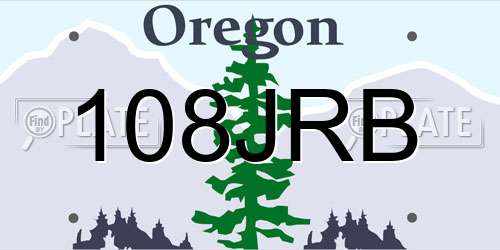 108JRB Oregon License Plate