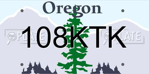 108KTK Oregon License Plate