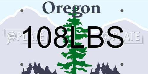 108LBS Oregon License Plate