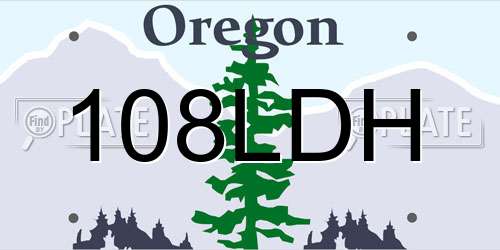 108LDH Oregon License Plate