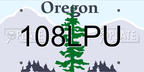 108LPU Oregon License Plate