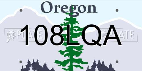108LQA Oregon License Plate