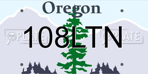 108LTN Oregon License Plate