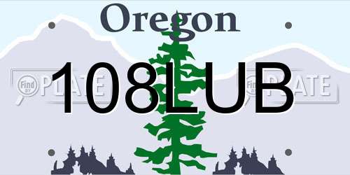 108LUB Oregon License Plate
