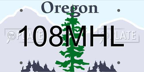108MHL Oregon License Plate