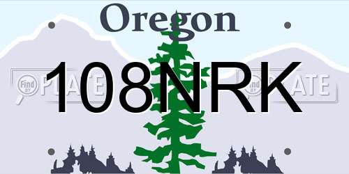 108NRK Oregon License Plate