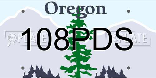 108PDS Oregon License Plate