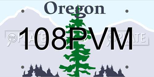 108PVM Oregon License Plate