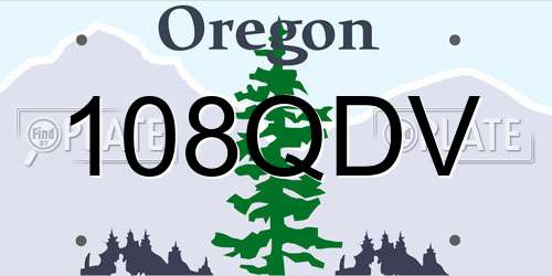 108QDV Oregon License Plate