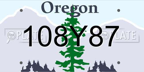108Y87 Oregon License Plate
