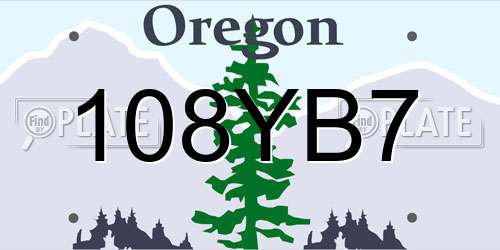 108YB7 Oregon License Plate