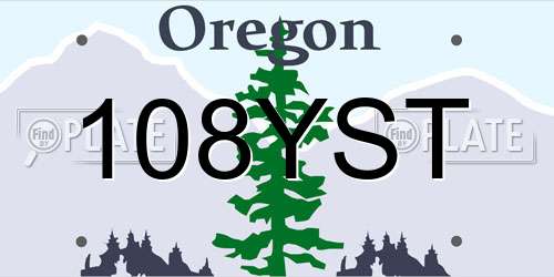 108YST Oregon License Plate