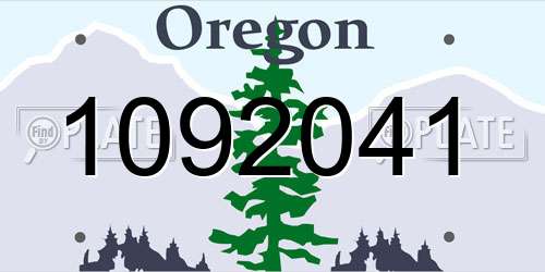 1092041 Oregon License Plate